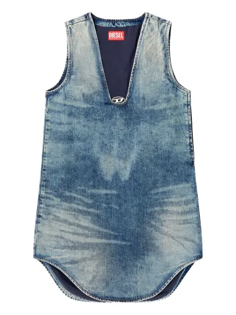 Diesel De-Laris sleeveless V-neck denim mini dress Blue A1903109M96