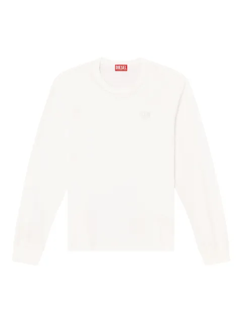Diesel T-Adjust-Ls-Slits-R17 cotton T-shirt White A181420AIJU