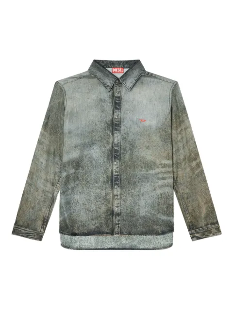 Diesel S-Simply-Lkct acid-wash long-sleeve shirt Black A186220LKCT