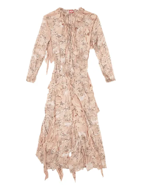 Diesel D-Azzling-R1 ruffled print maxi dress Pink A185810WFCF