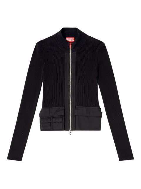 Diesel M-Melissa ribbed zip-front cardigan Black A168950JLCR