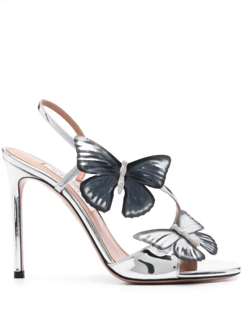 Aquazzura 110mm butterfly-detailed sandals Silver BYLHIGS0SSYCCC