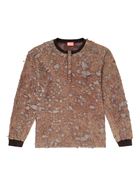 Diesel T-Overt distressed T-shirt Brown A195160IKCK
