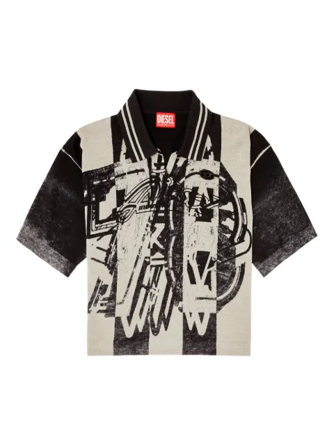 Diesel M-Oliba abstract-print polo shirt Neutrals A196660NKCJ