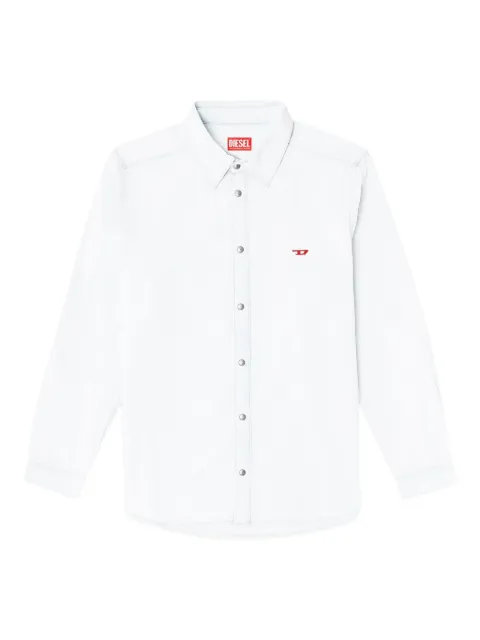 Diesel D-Simply logo-embroidered cotton shirt Blue A035340DBCG