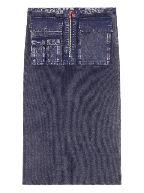 Diesel M-Merin ribbed zip-front skirt Blue A174700QMAN
