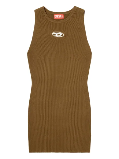 Diesel M-Caddix metallic-logo ribbed dress Brown A174490DLAX