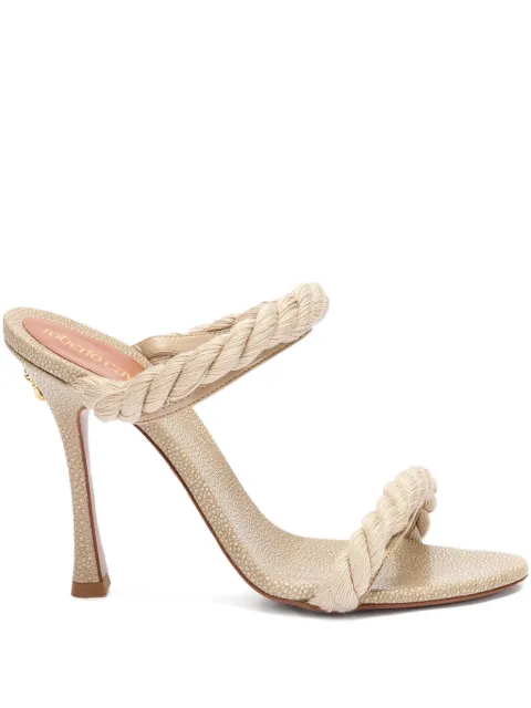 Roberto Cavalli rope-detail heeled sandals Neutrals UWS005PZI11