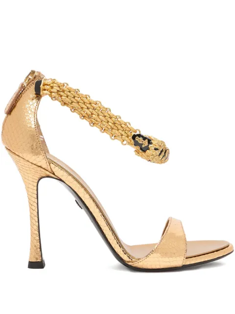 Roberto Cavalli Jewel Tigers sandals Gold UKS030PZ579