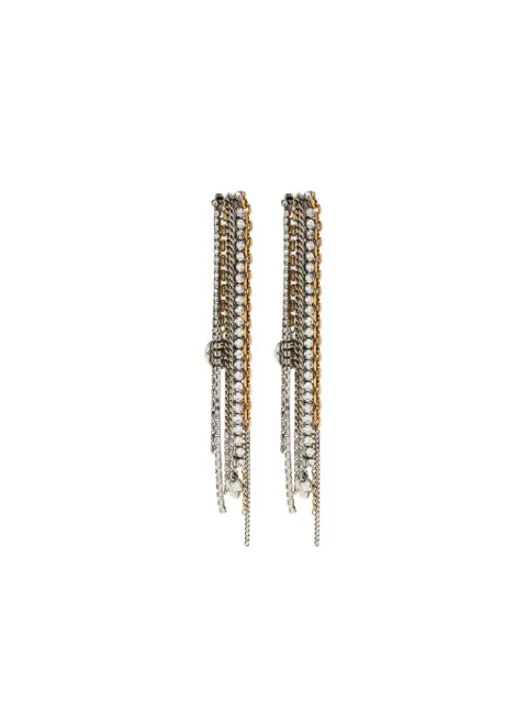 Alexander McQueen crystal-chain earrings Silver 824486J16AA4644