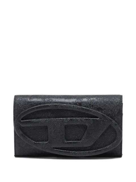 Diesel 1DR logo-plaque glitter wallet Black X09809P5126
