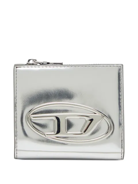 Diesel 1DR metallic zippered wallet Silver X10387PS202