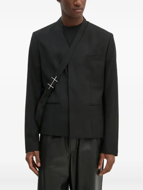 HELIOT EMIL cross-detail blazer Black AW24M04045