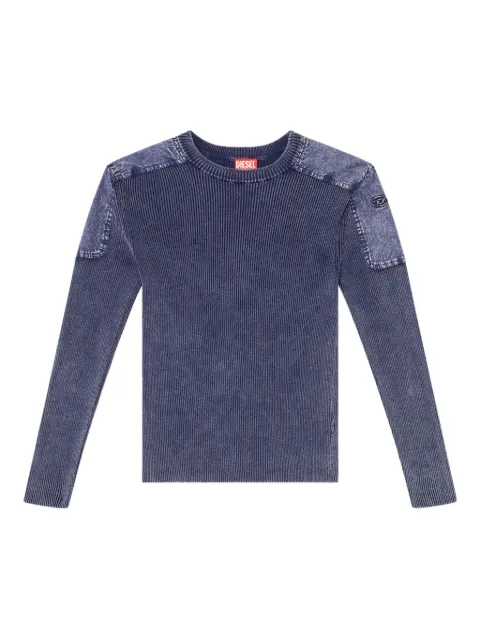 Diesel K-Martin panelled ribbed jumper Blue A168670QMAN