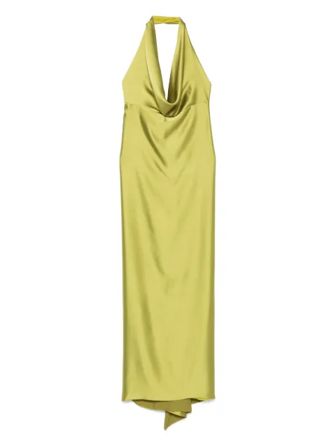 Blanca Vita satin maxi dress Green ANTEA4762