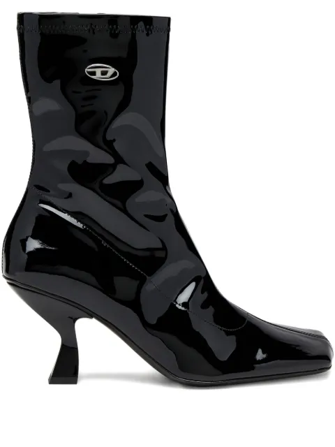 Diesel 75mm Amber logo-plaque ankle boots Black Y03630P2648
