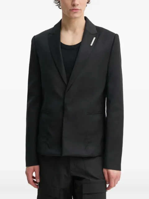 HELIOT EMIL lapel-detail logo-plaque blazer Black PRESS25M04048