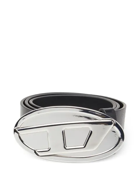 Diesel B-1DR metallic oval-buckle belt Black X10430PR227