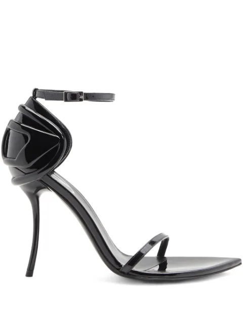 Diesel D-Ten & Half leather sandals Black Y03662P7381