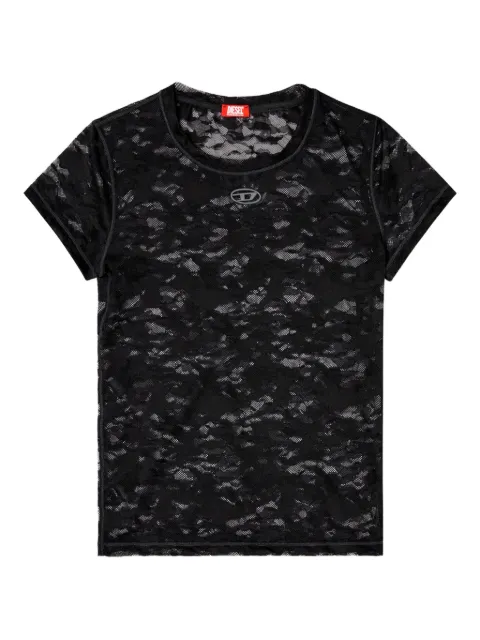 Diesel Kasia-Utlt lace-embroidered t-shirt Black A183150DRAK