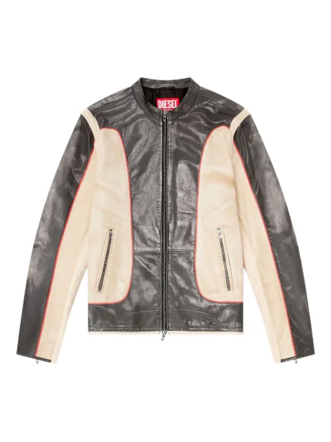 Diesel L-Evert leather biker jacket Neutrals A185870HGBU