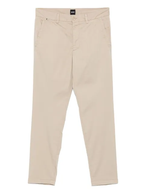 BOSS logo-patch trousers Neutrals 50540650