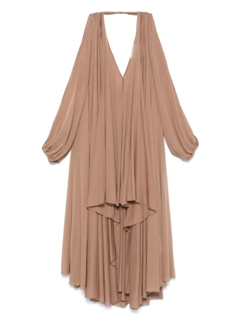 Blumarine asymmetric georgette mini dress Brown 4A247A