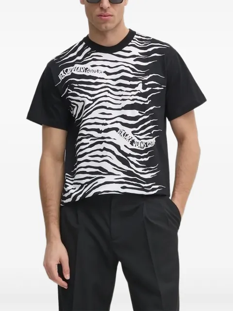 Versace Jeans Couture zebra-print T-shirt Black 78GAH6RZJS463