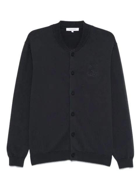 Maison Kitsuné Bold Fox Head-embroidered cardigan Blue OM02135KT1135