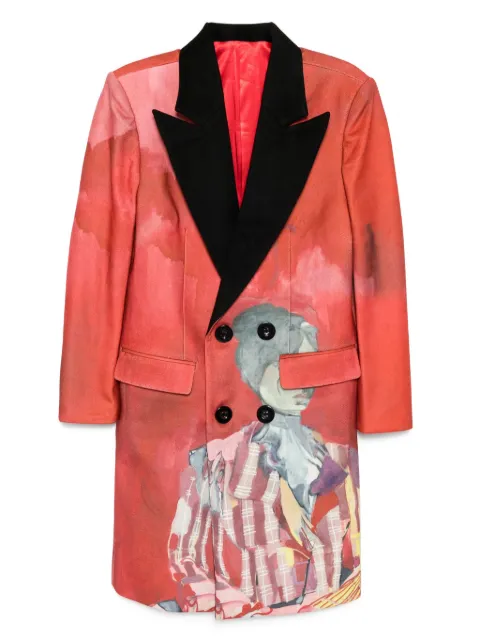KidSuper Watercolor girl coat Red SS25OW21