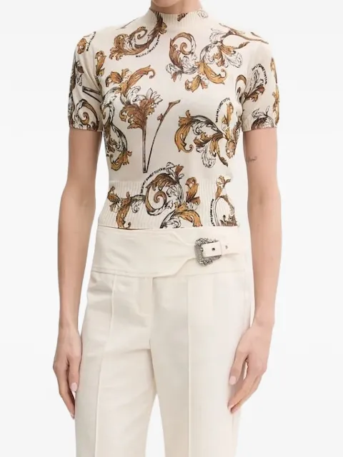 Versace Jeans Couture print knit t-shirt Neutrals 78HAFM07CMN45