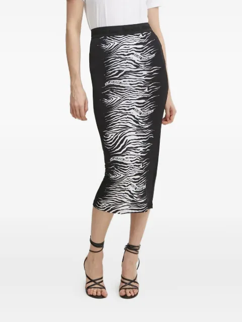 Versace Jeans Couture zebra-print midi skirt Black 78HAE8P6JS474