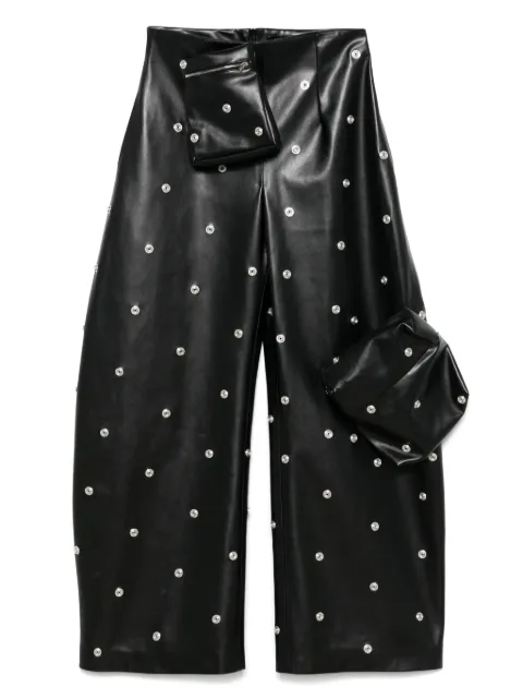 A.W.A.K.E. Mode stud faxu-leather trousers Black PSS25P02PL01