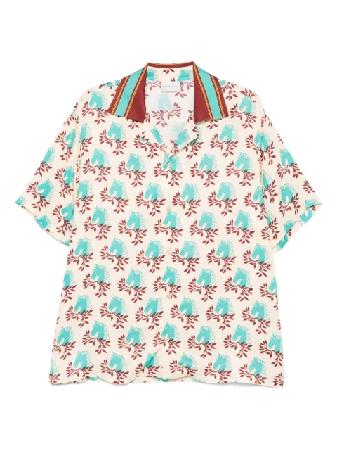 Drôle De Monsieur horse-head print shirt Neutrals GSH205VI019