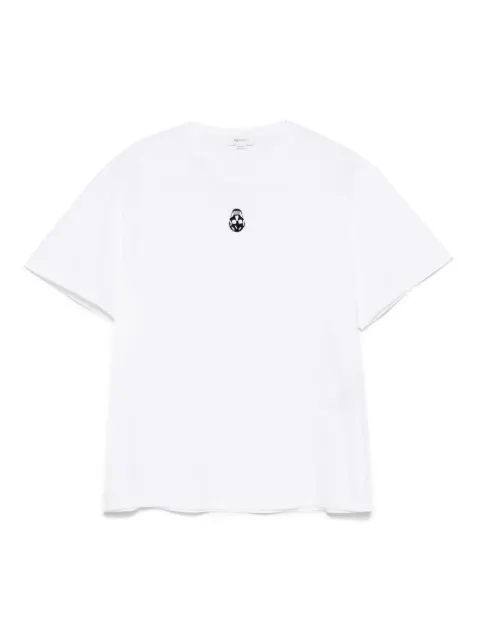 Alexander McQueen flocked-skull T-shirt White 828428QTADR