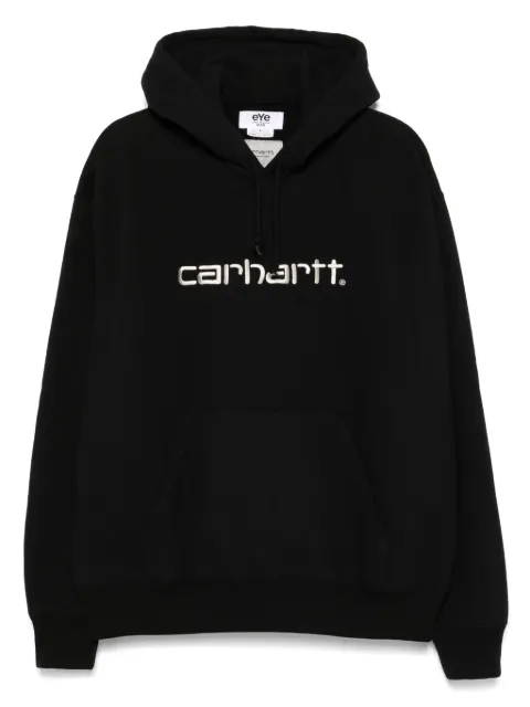 Junya Watanabe MAN logo-embroidered hoodie Black WOT901S25