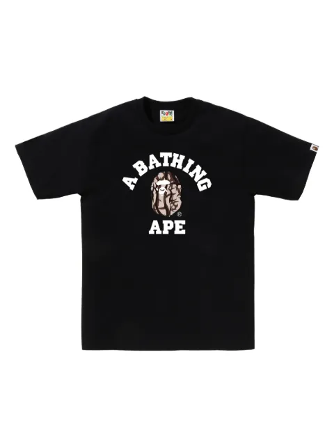 A BATHING APE® Camo College T-shirt Black 001TEL301033M