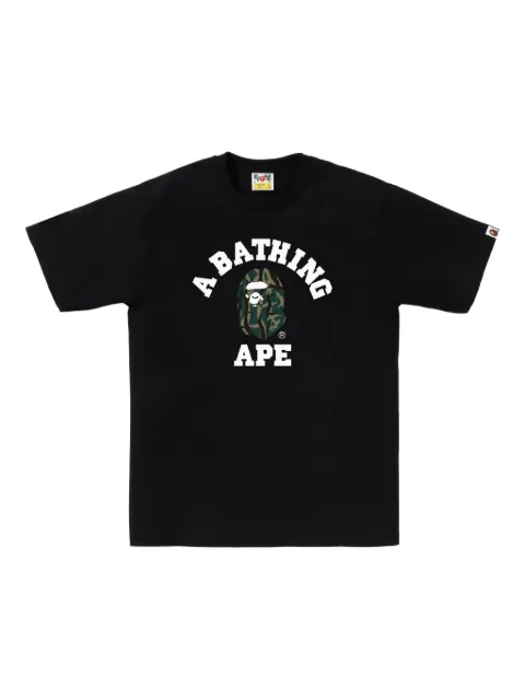 A BATHING APE® Camo College T-shirt Black 001TEL301033M