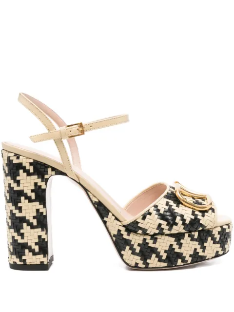 Valentino Garavani 115mm houndstooth platform heeled sandals Neutrals WS0FG2SZI