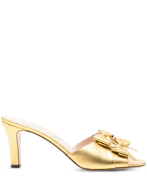Valentino Garavani 75mm Bowow leather sandals Gold WS0MN9KDR