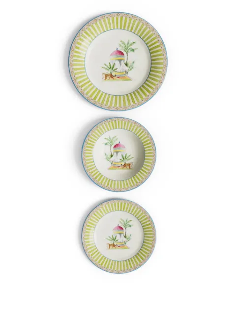 Lisa Corti Sariska table plates (set of three) White 0SETPLATEPCL3SRK80U