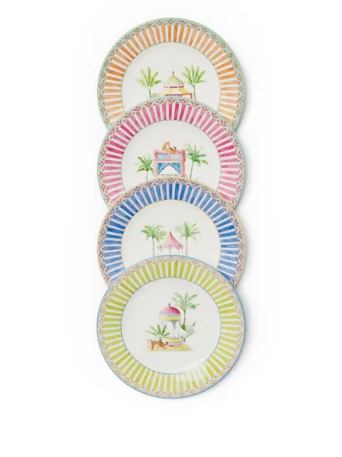 Lisa Corti Sariska dessert plates (set of four) Green 0DSTPLATEPCL4SRKASDIAM19