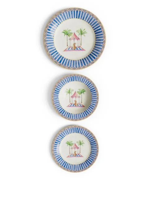 Lisa Corti Sariska table plates (set of three) White 0SETPLATEPCL3SRK70U