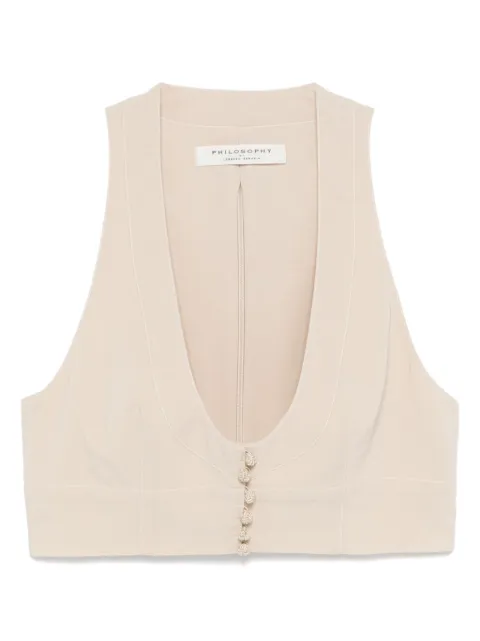 Philosophy Di Lorenzo Serafini cropped gilet Neutrals A08102121