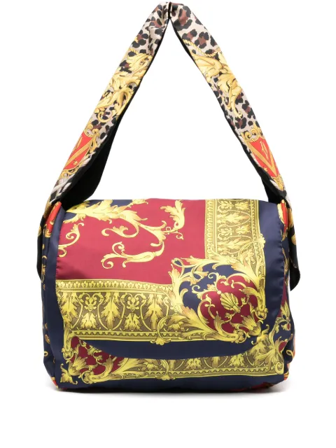 Junya Watanabe MAN mix-print shoulder bag Blue WOK203