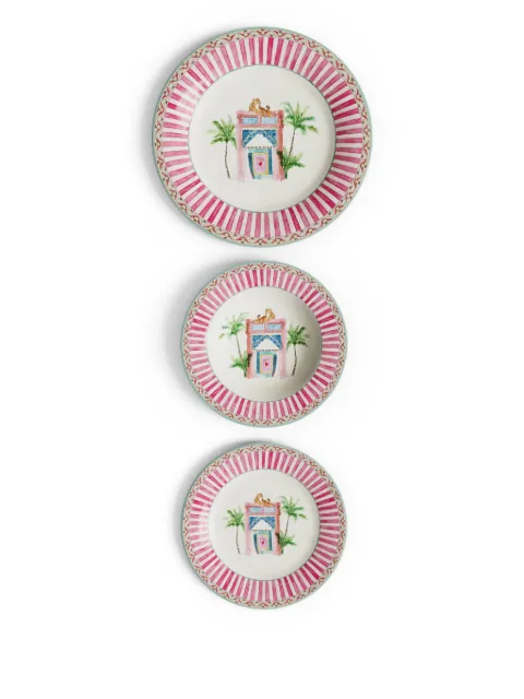 Lisa Corti Sariska table plates (set of three) White 0SETPLATEPCL3SRK50U