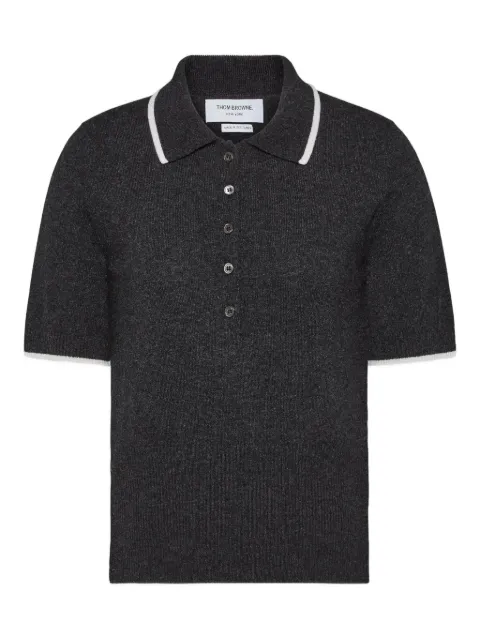 Thom Browne Browne 65 intarsia cashmere polo top Grey FKP127AY2001