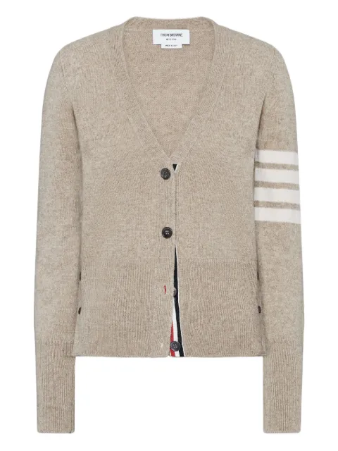 Thom Browne jersey stitch Shetland wool 4-Bar cardigan Neutrals FKC674AY1026
