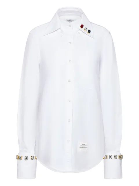 Thom Browne Swarovski-crystal Oxford shirt White FLR013EF0313