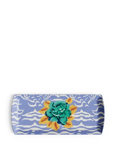Lisa Corti floral-print platter Blue 0TRAYRECPCLINTG723515